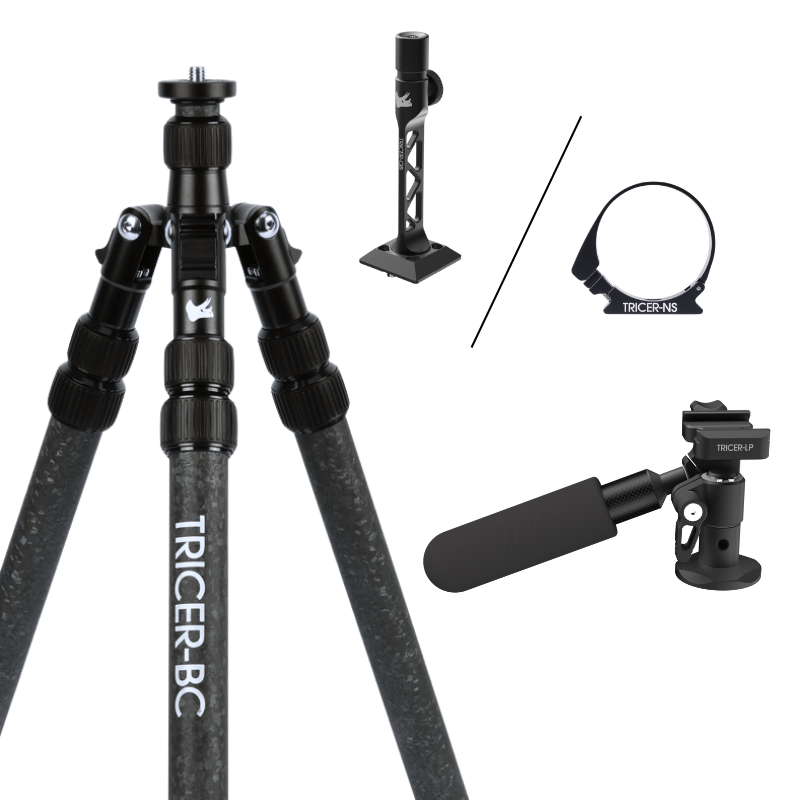 Backcountry Glassing Tripod + Pan Head + Bino Adapter Kit (Sitting)
