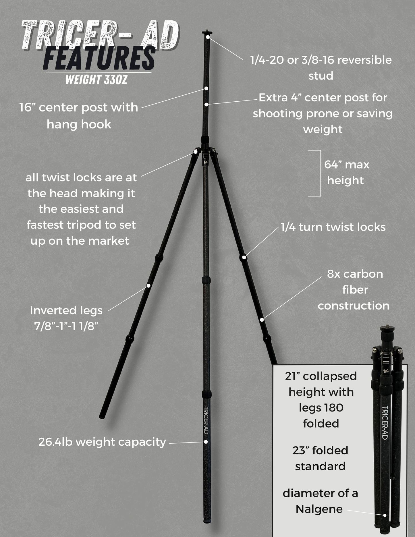 Tricer-AD Carbon Tripod