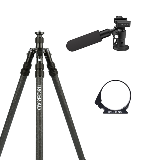 Backcountry Glassing Tripod + Pan Head + Bino Adapter Kit (Sitting/Standing)