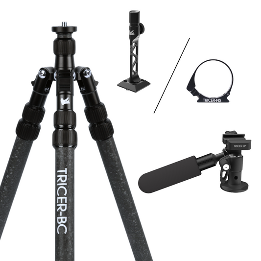 Backcountry Glassing Tripod + Pan Head + Bino Adapter Kit (Sitting)