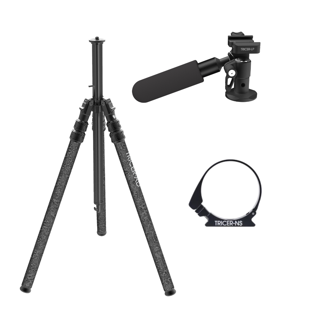 Backcountry Glassing Tripod + Pan Head + Bino Adapter Kit (Sitting/Standing)