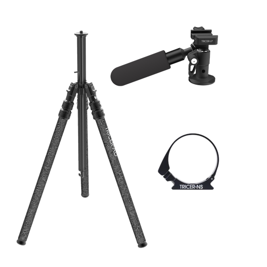 Backcountry Glassing Tripod + Pan Head + Bino Adapter Kit (Sitting/Standing)