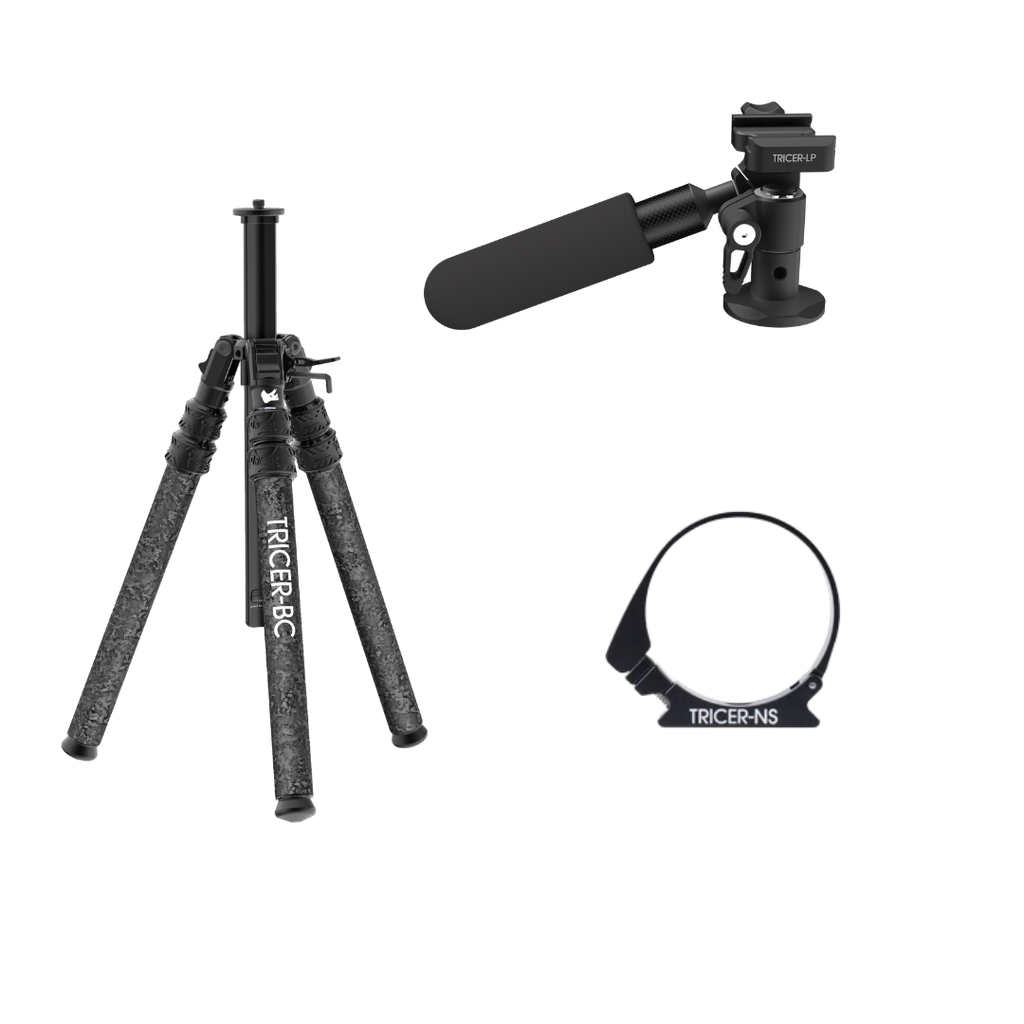 Backcountry Glassing Tripod + Pan Head + Bino Adapter Kit (Sitting)