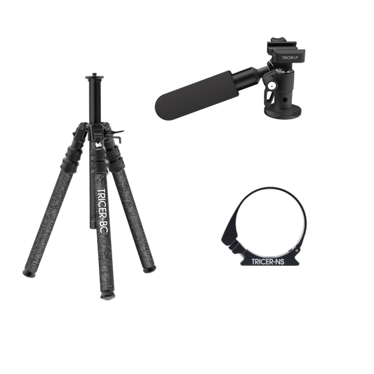 Backcountry Glassing Tripod + Pan Head + Bino Adapter Kit (Sitting)